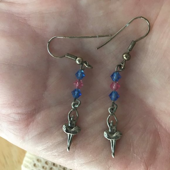 Ballerina Earrings Ballet Handmade Vintage - Picture 2 of 6